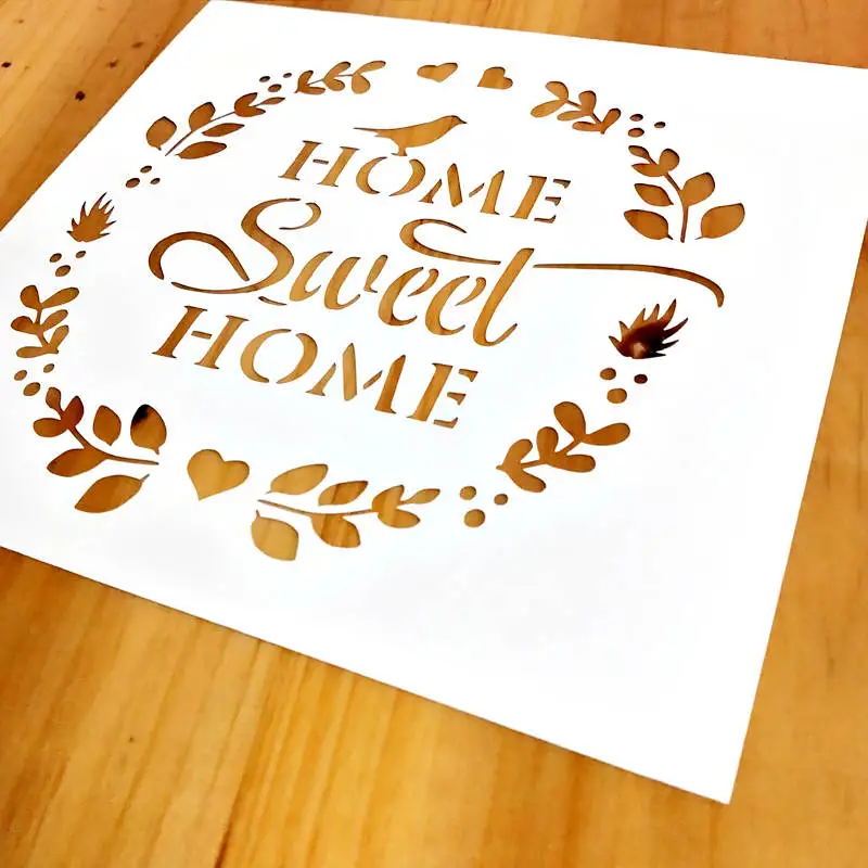 Трафарет HOME SWEET прочный пластик 10 мил цельный 21 см * | Канцтовары для офиса и дома