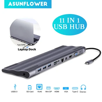 USB C HUB Type C to USB 3.0 4K HDMI Gigabit RJ45 Network Card With 3.5mm Jack PD Charge VGA TF SD Card Slot Dock for MacBook Pro
USB C HUB Type C to USB 3.0 4K HDMI Gigabit RJ45 Network Card With 3.5mm Jack PD Charge VGA TF SD Card Slot Dock for MacBook Pro