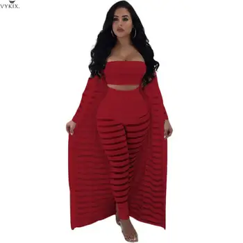 Plus Size 3XL Tracksuit Suit Hollow Out Stripe Overalls Sexy Women Set Three Pieces Suits Jumpsuit Casual Women Clothes 2019 
Plus Size 3XL Tracksuit Suit Hollow Out Stripe Overalls Sexy Women Set Three Pieces Suits Jumpsuit Casual Women Clothes 2019