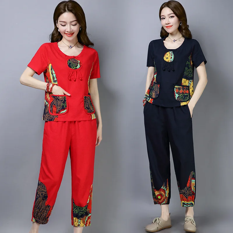2019 Spring And Summer New Style Ethnic-Style Cotton Linen Casual Large Size WOMEN'S Suit
2019 Spring And Summer New Style Ethnic-Style Cotton Linen Casual Large Size WOMEN'S Suit