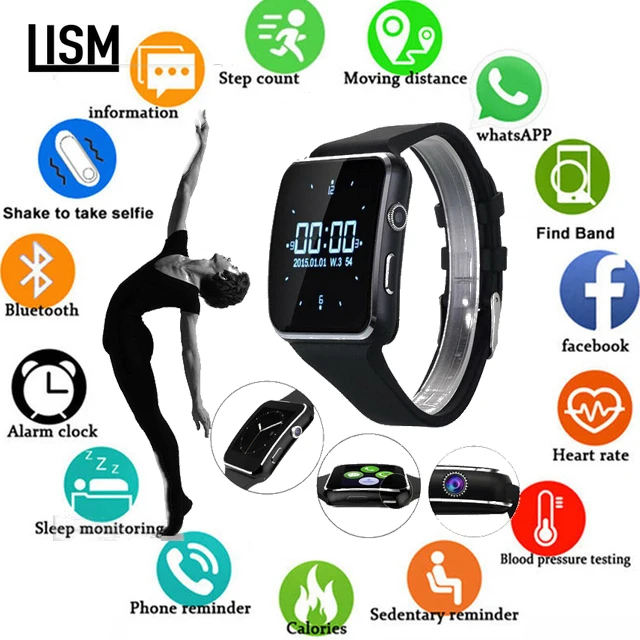 Bluetooth Smart Watch X6 Sport Passometer Smartwatch with Camera Support SIM Card Whatsapp Facebook for Android Phone
Bluetooth Smart Watch X6 Sport Passometer Smartwatch with Camera Support SIM Card Whatsapp Facebook for Android Phone
