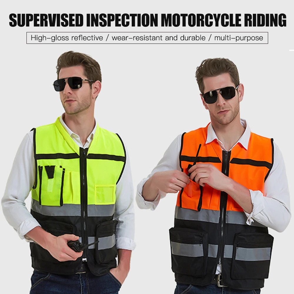 High Visibility Safety Reflective Warning Vest For yamaha drag star 400 fz6 fazer 600 r1 2004 tenere 700 r6 2005 raptor 660 | Автомобили и