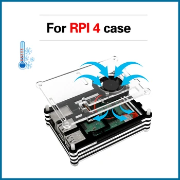 MICROBOT Raspberry Pi 4 Model B Case Transparent Box Cooling Fan Matel Cover for Raspbberry Pi 4 Case RPI100
MICROBOT Raspberry Pi 4 Model B Case Transparent Box Cooling Fan Matel Cover for Raspbberry Pi 4 Case RPI100