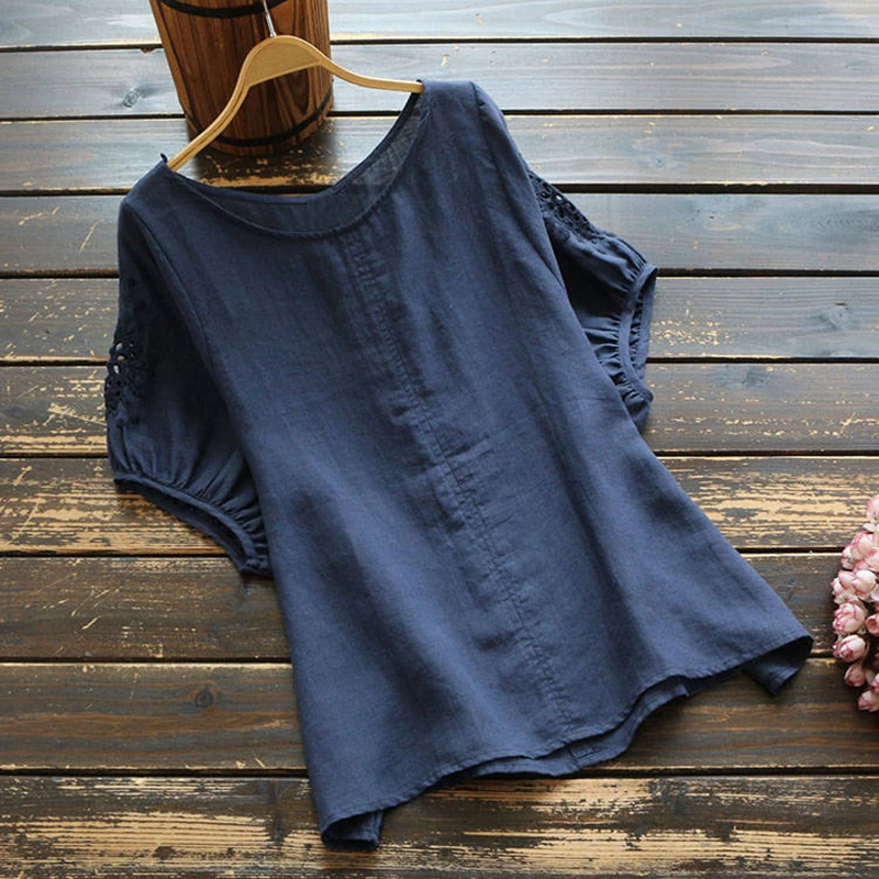 New Arrival Summer Women Tshirt Plus Size Embroidery Hollow Out Batwing Sleeve Loose Tee Shirt Femme Cotton Linen Tops D353
New Arrival Summer Women Tshirt Plus Size Embroidery Hollow Out Batwing Sleeve Loose Tee Shirt Femme Cotton Linen Tops D353