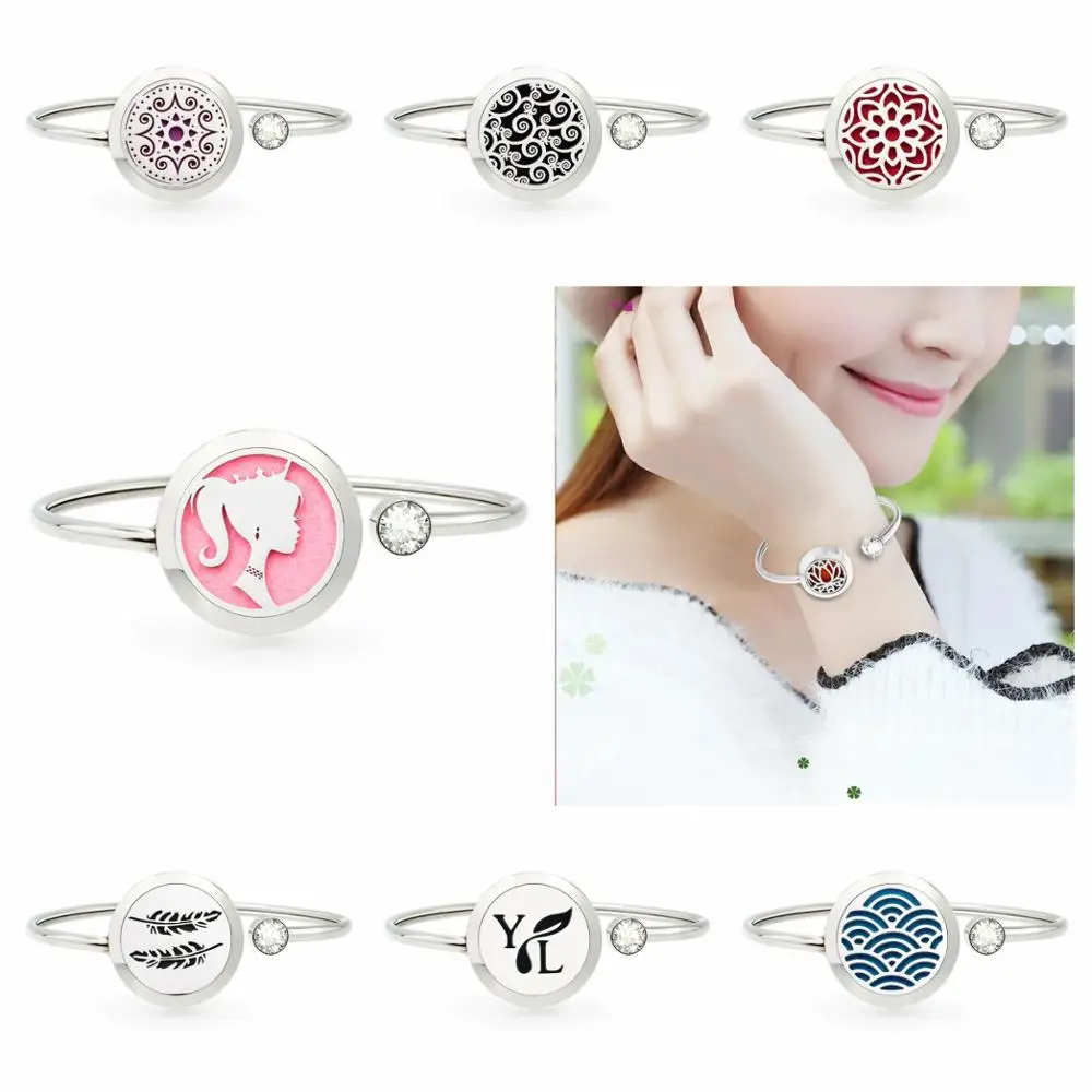 Cute girl feather 25mm Essential oil Diffuser locket bangle twist screw Stainless Steel Rotatable Perfume Locket bracelet 10Pad
Cute girl feather 25mm Essential oil Diffuser locket bangle twist screw Stainless Steel Rotatable Perfume Locket bracelet 10Pad