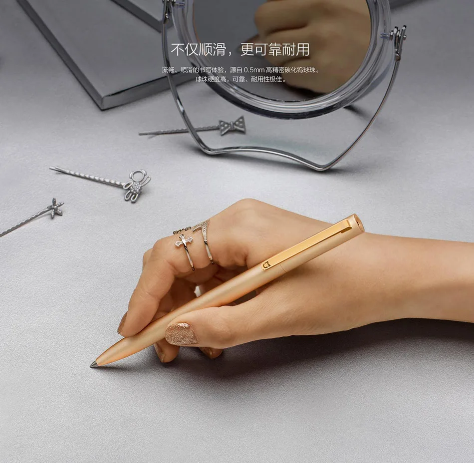 newest Original Xiaomi Mi Aluminum Rollerball Pen Mijia Metal Sign Pen 0.5mm Japan MiKuni ink refill Aluminum alloy pen holder (28)