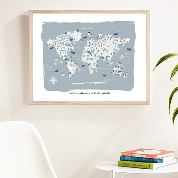 Canvas Painting Wall Artwork Continents of The World Map Animal Poster Living Room Home Decoration Print Nordic Modular Pictures
Canvas Painting Wall Artwork Continents of The World Map Animal Poster Living Room Home Decoration Print Nordic Modular Pictures