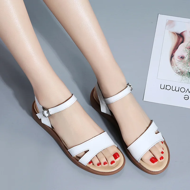 2019 Summer New Style Genuine Leather Thick Bottomed Sandals Women's Flat Comfortable Versatile Simple Large Size Rubber Sole Mo
2019 Summer New Style Genuine Leather Thick Bottomed Sandals Women's Flat Comfortable Versatile Simple Large Size Rubber Sole Mo
