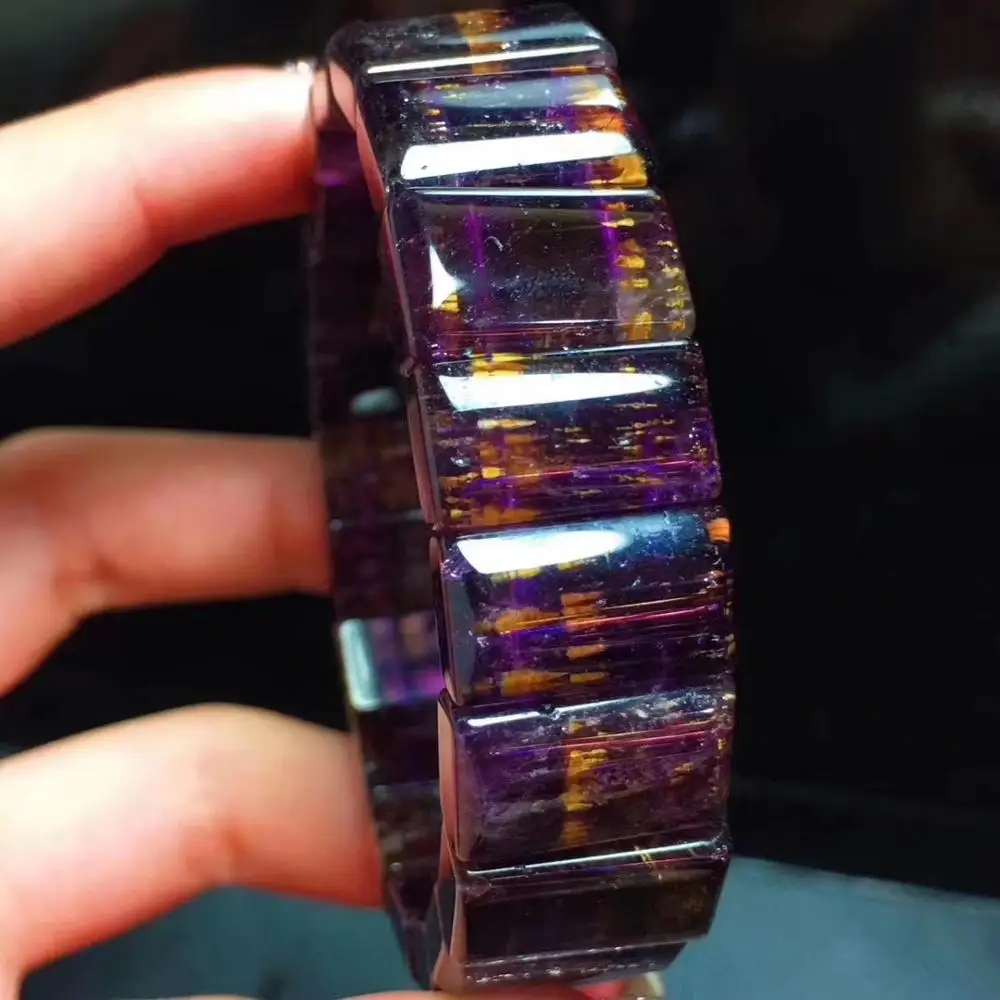 Certificate Natural Auralite 23 Cacoxenite Purple Rutilated Quartz Crystal Rectangle Beads Bracelet Women Men 17x10mm AAAAAA
Certificate Natural Auralite 23 Cacoxenite Purple Rutilated Quartz Crystal Rectangle Beads Bracelet Women Men 17x10mm AAAAAA