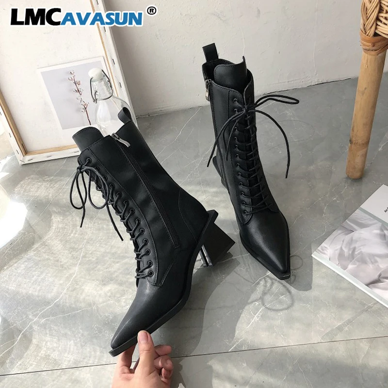 LMCAVASUN Woman Lace Up Boots Women Shoes Pointed Toe Square Heels Female Sewing Solid Boots Ladies Fashion Sexy Platform
LMCAVASUN Woman Lace Up Boots Women Shoes Pointed Toe Square Heels Female Sewing Solid Boots Ladies Fashion Sexy Platform