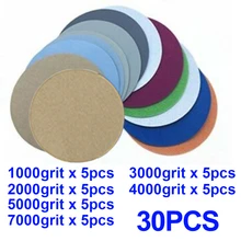 30Pcs 5inch 125mm Round Sandpaper Wet Dry Sanding Disc Sand Sheet Hook Loop Pad 1000-7000 Grit Metal Polishing Pad Grinding Tool
30Pcs 5inch 125mm Round Sandpaper Wet Dry Sanding Disc Sand Sheet Hook Loop Pad 1000-7000 Grit Metal Polishing Pad Grinding Tool