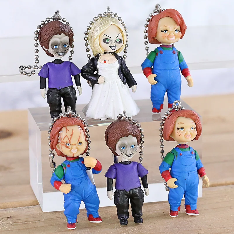 6pcs/set Child's Play Chucky Bride & Son Doll KEY RING Chain CHUCKY Action Figure Keyring Collectible Model Toys
6pcs/set Child's Play Chucky Bride & Son Doll KEY RING Chain CHUCKY Action Figure Keyring Collectible Model Toys