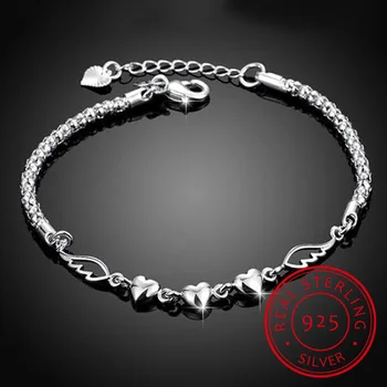 925 Sterling Silver Double Angel Wings Heart Charm Bracelets For Women Fashion Crystal Sterling-silver-jewelry Pulseira Feminina
925 Sterling Silver Double Angel Wings Heart Charm Bracelets For Women Fashion Crystal Sterling-silver-jewelry Pulseira Feminina