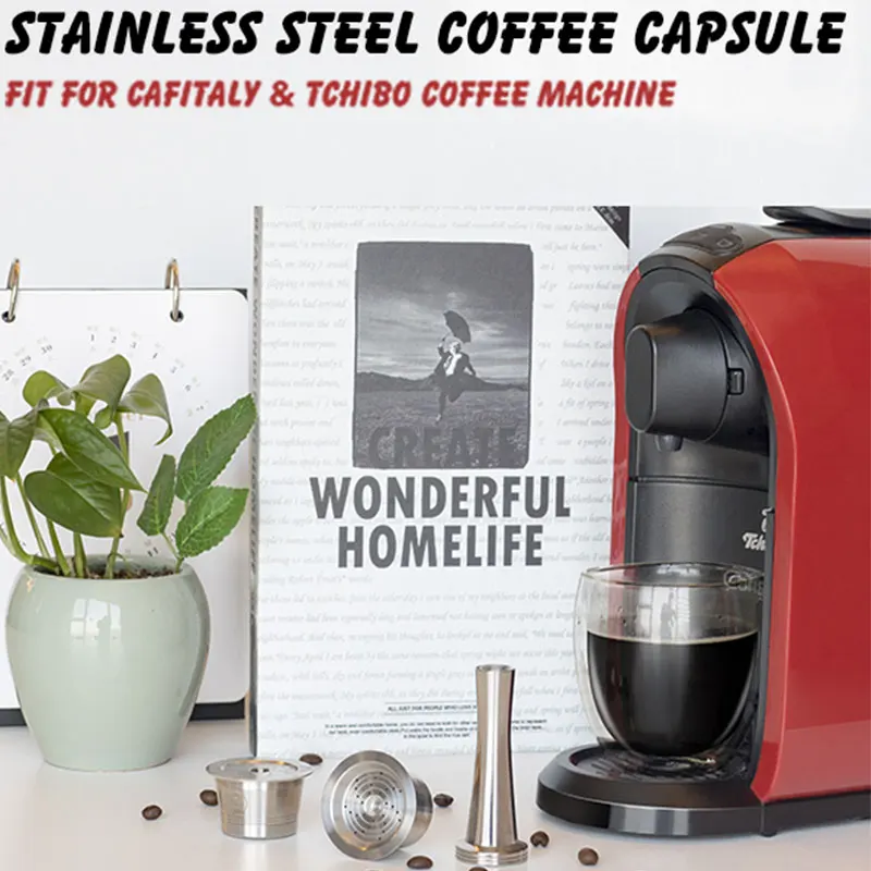 ICafilas Refillable Reusable Coffee Capsule Stainless Steel Cafeteira Filter for Tchibo Cafissimo Minipresso Machine with Spoon
ICafilas Refillable Reusable Coffee Capsule Stainless Steel Cafeteira Filter for Tchibo Cafissimo Minipresso Machine with Spoon