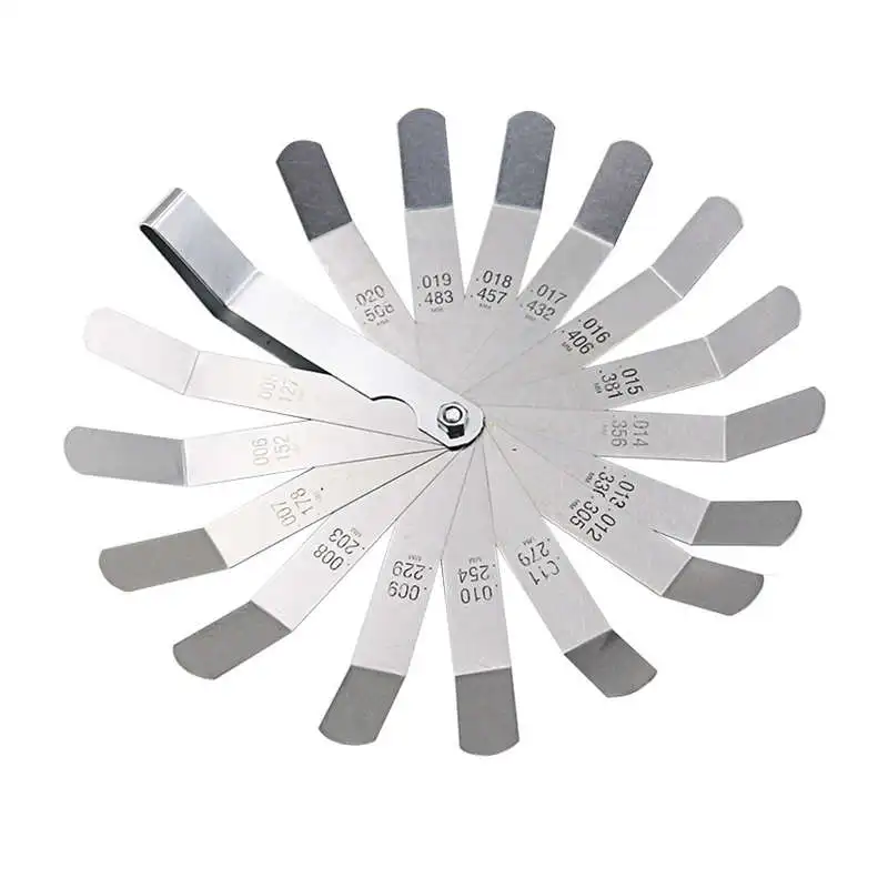 Feeler Gauge Metric 0.127-0.508Mm 0.005-0.020 Inch Valve Offset Feeler Gauge High Strength 16 Blade Easy To Use Durable
Feeler Gauge Metric 0.127-0.508Mm 0.005-0.020 Inch Valve Offset Feeler Gauge High Strength 16 Blade Easy To Use Durable