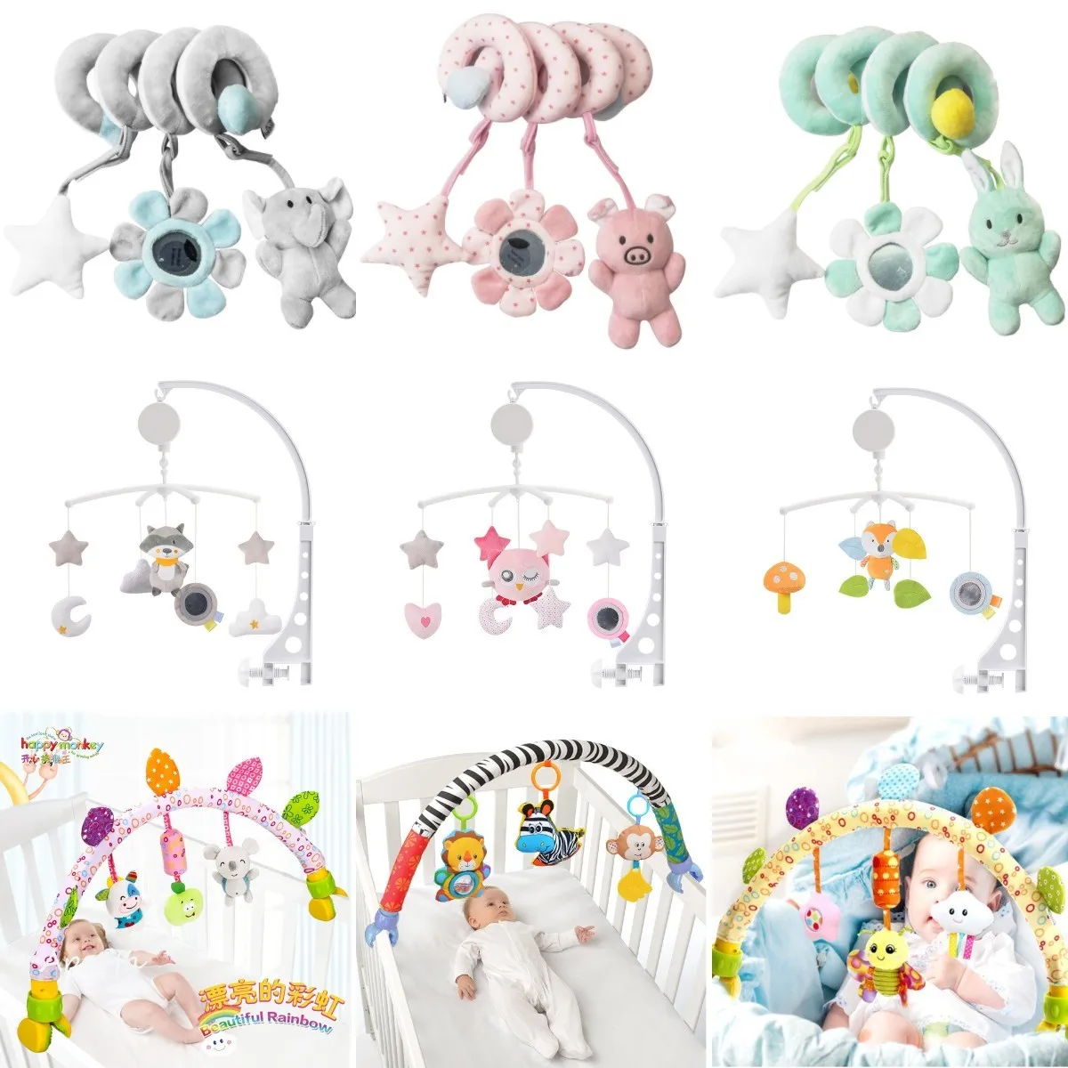 Baby Toys 0-12 Months Crib Mobile Bed Bell Rattles Educational Toy For Newborns Car Seat Hanging Infant Crib Spiral Stroller Toy
Baby Toys 0-12 Months Crib Mobile Bed Bell Rattles Educational Toy For Newborns Car Seat Hanging Infant Crib Spiral Stroller Toy