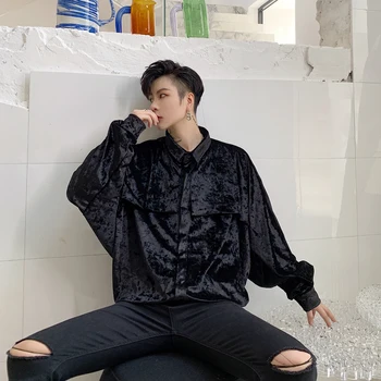 Men Vintage Streetwear Bat Long Sleeve Loose Casual Velvet Shirt Male Women Hip Hop Gothic Stage Dress Shirts
Men Vintage Streetwear Bat Long Sleeve Loose Casual Velvet Shirt Male Women Hip Hop Gothic Stage Dress Shirts