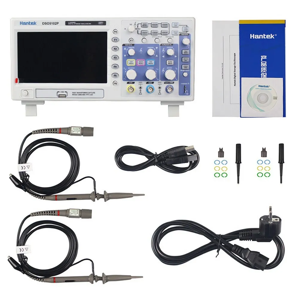 Newst Handheld Oscilloscopes Digital Oscilloscope DSO5102P Portable 100MHz 2Channels 1GSa/s Record Length 40K USB Osciloscopio
Newst Handheld Oscilloscopes Digital Oscilloscope DSO5102P Portable 100MHz 2Channels 1GSa/s Record Length 40K USB Osciloscopio