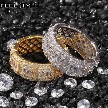 8MM 10MM Full CZ Cubic Zircon Charm Iced Out Bling Tready Copper Zircon Ring For Men Women Hip Hop Jewelry Gold Gold
8MM 10MM Full CZ Cubic Zircon Charm Iced Out Bling Tready Copper Zircon Ring For Men Women Hip Hop Jewelry Gold Gold