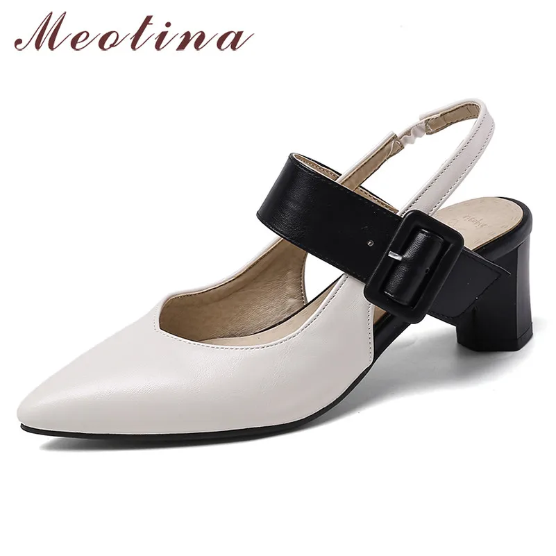 Meotina High Heels Women Pumps Buckle Strange Style High Heels Slingbacks Shoes Mixed Colors Pointed Toe Shoes Lady Plus Size 46 
Meotina High Heels Women Pumps Buckle Strange Style High Heels Slingbacks Shoes Mixed Colors Pointed Toe Shoes Lady Plus Size 46