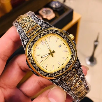 Top Brand Men Quartz Watches Luxury Vintage engraving Steel Patek Watches AAA Male nautilus Sport Wrist Watch 
Top Brand Men Quartz Watches Luxury Vintage engraving Steel Patek Watches AAA Male nautilus Sport Wrist Watch