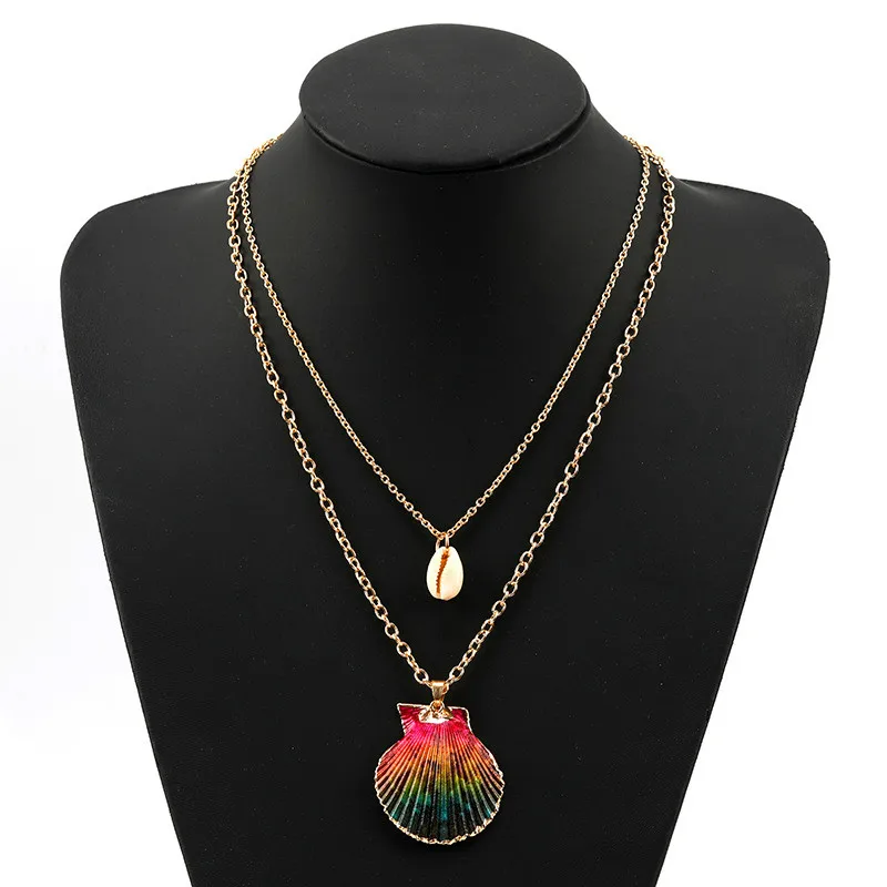 New Hyperbole Fashion Double Layer Pendant Necklace Women Ethnic Choker Gold Chain Shell Necklaces Jewelry Collares De Moda 2019
New Hyperbole Fashion Double Layer Pendant Necklace Women Ethnic Choker Gold Chain Shell Necklaces Jewelry Collares De Moda 2019