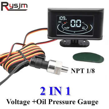 New 2 in 1 Car Gauges Digital Voltmeter Voltage Gauge + Oil Pressure Gauge with 1/8 NPT Sensor fit for 9-36V Car Truck
New 2 in 1 Car Gauges Digital Voltmeter Voltage Gauge + Oil Pressure Gauge with 1/8 NPT Sensor fit for 9-36V Car Truck