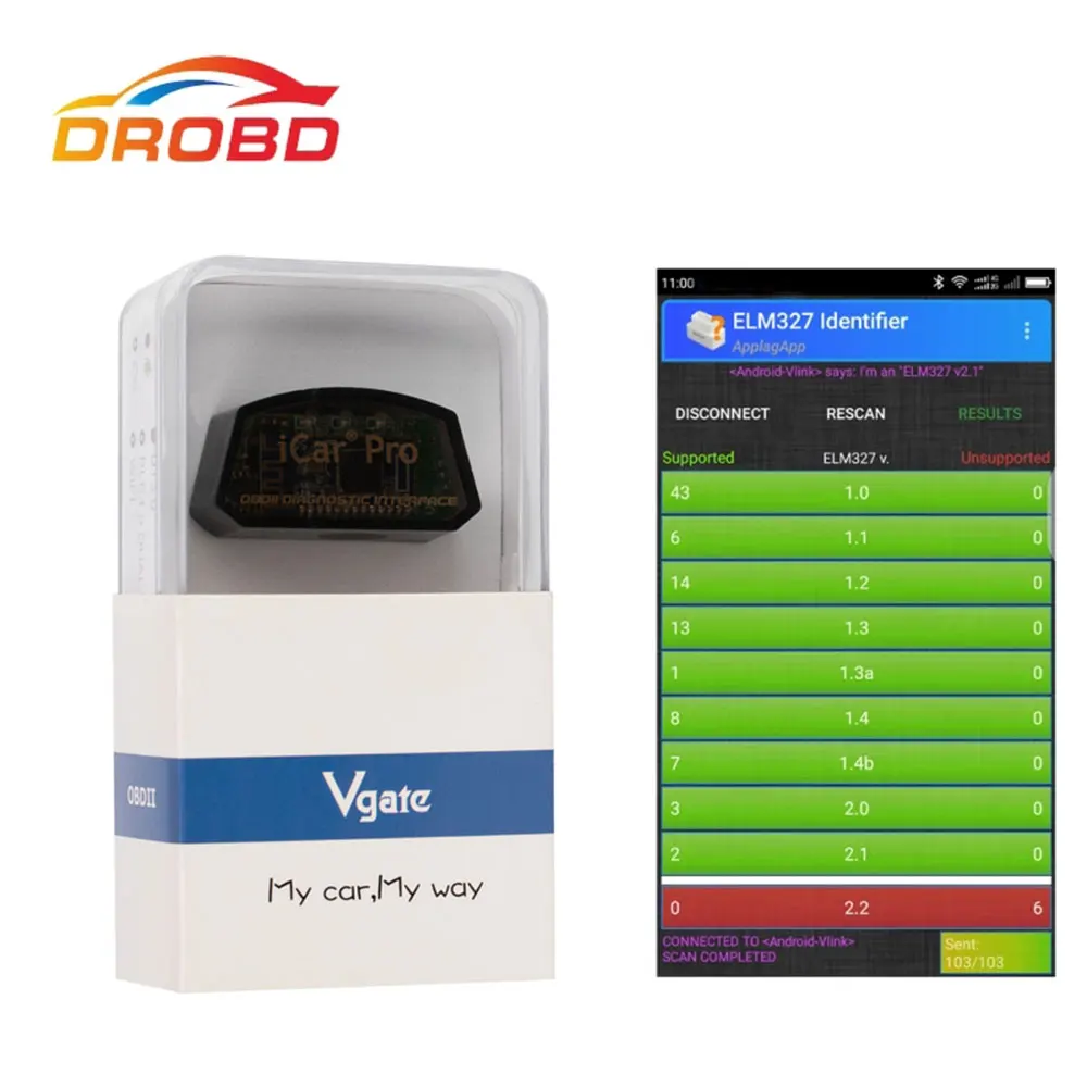 Vgate iCar2 ELM327 obd2 Bluetooth scanner elm 327 V2.1 obd 2 wifi icar 2 auto diagnostic scanner for android/PC/IOS code reader
Vgate iCar2 ELM327 obd2 Bluetooth scanner elm 327 V2.1 obd 2 wifi icar 2 auto diagnostic scanner for android/PC/IOS code reader