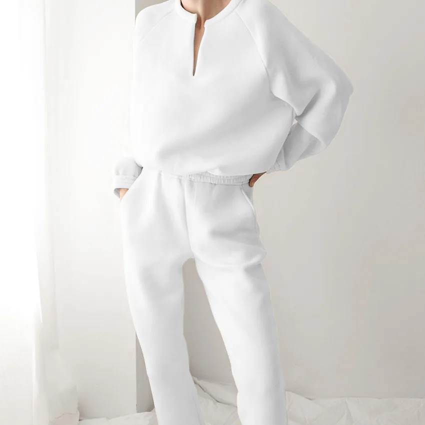 2piece Set Women Fall Clothes For Women Matching sets Ethika Pure Color V Neck Casual Long Sleeved Sweater Trousers Fashion Suit
2piece Set Women Fall Clothes For Women Matching sets Ethika Pure Color V Neck Casual Long Sleeved Sweater Trousers Fashion Suit