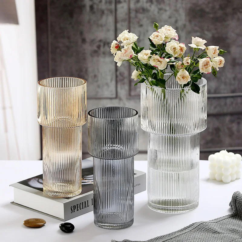 Vertical Pattern Torch Glass Vase Transparent Living Room Home Decoration Vase Flower Arrangement Hydroponic Geometric Vase
Vertical Pattern Torch Glass Vase Transparent Living Room Home Decoration Vase Flower Arrangement Hydroponic Geometric Vase