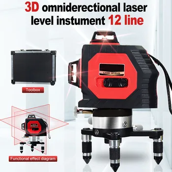 Professional 50M Laser Level 12 Lines 3D Level Self-Leveling 360 Horizontal And Vertical Cross Powerful Red Laser Level
Professional 50M Laser Level 12 Lines 3D Level Self-Leveling 360 Horizontal And Vertical Cross Powerful Red Laser Level