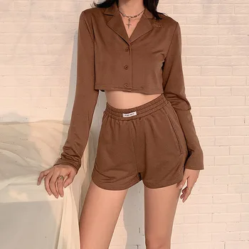 2020 2 piece set streetwear fall autumn crop top shorts outfit female tracksuit two piece set clothes
2020 2 piece set streetwear fall autumn crop top shorts outfit female tracksuit two piece set clothes