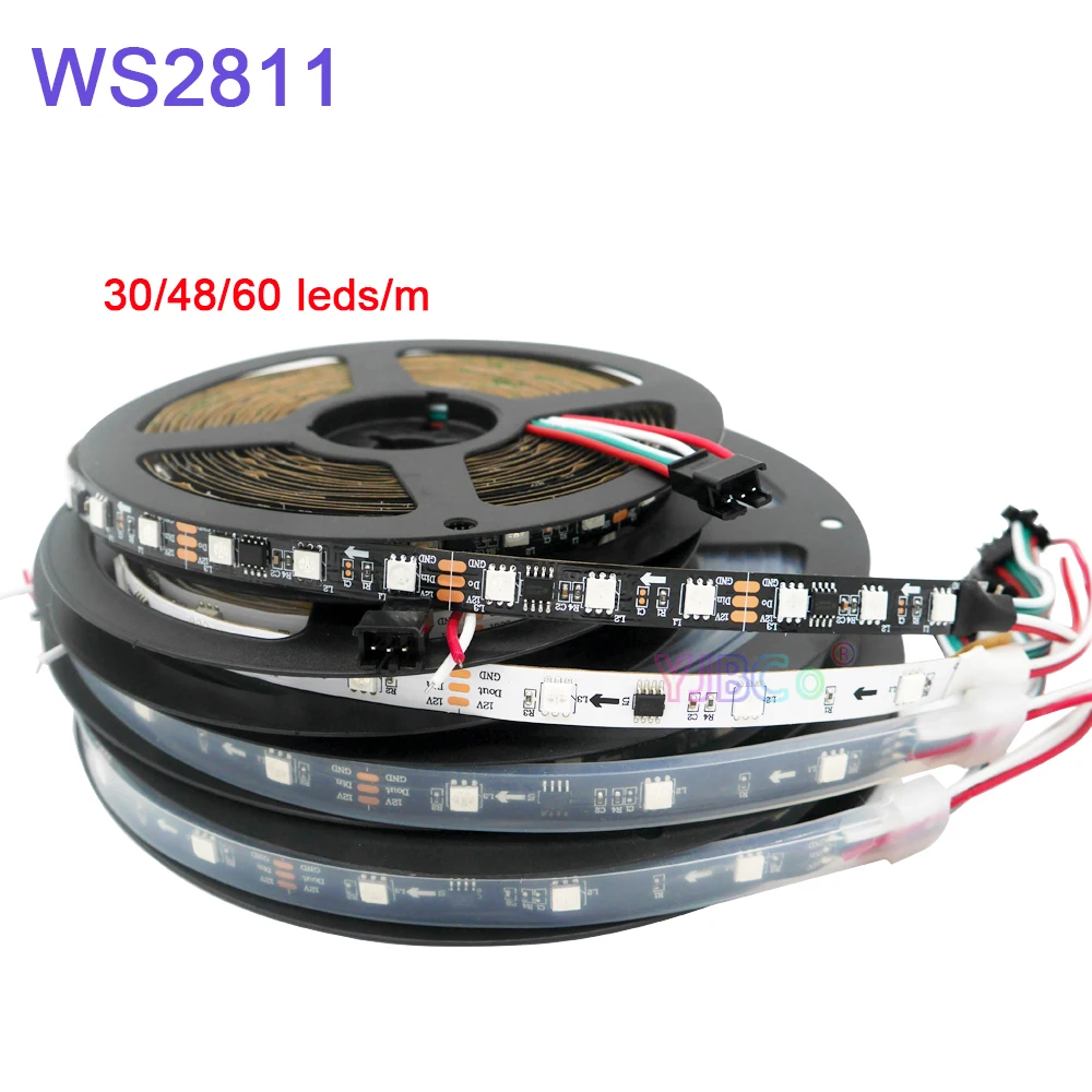 5m/lot WS2811 Smart Pixel Led Strip; Addressable DC12V 30/48/60leds/m full color WS2811 IC RGB led light Tape
5m/lot WS2811 Smart Pixel Led Strip; Addressable DC12V 30/48/60leds/m full color WS2811 IC RGB led light Tape