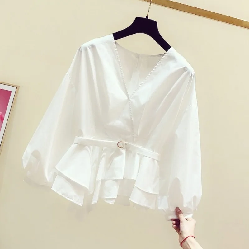 2020 Spring New Korean-Style V-neck Long-Sleeve Lace-up Waist Irregular Ruffle Shirt Women's Temperament Tops Women's Blouses
2020 Spring New Korean-Style V-neck Long-Sleeve Lace-up Waist Irregular Ruffle Shirt Women's Temperament Tops Women's Blouses