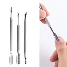 1cs acier inoxydable ongles cuticule poussoir UV Gel vernis dissolvant Double face peau morte tondeuse nettoyant pédicure manucure outils(China)