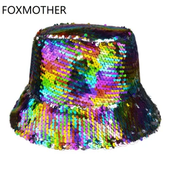 FOXMOTHER New Fashion Rainbow Multicolor Sequined Fisherman Hats Bucket Caps For Women Mens Party 
FOXMOTHER New Fashion Rainbow Multicolor Sequined Fisherman Hats Bucket Caps For Women Mens Party