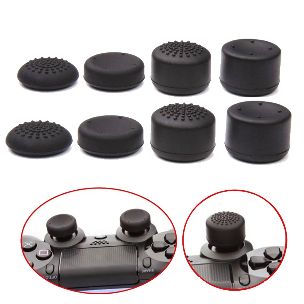 

Bevigac 8Pcs Soft Silicone Heightened Anti-Slip Thumb Grip Stick Cap Cover Case Skin for Sony Play Station 4 PS 4 PS4 Accessory