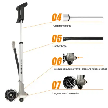 GIYO 300psi Bike High Pressure Suspension Pump MTB Bike Compact Suspension Fork Rear Shock Absorber Pump 7.05 Inch
GIYO 300psi Bike High Pressure Suspension Pump MTB Bike Compact Suspension Fork Rear Shock Absorber Pump 7.05 Inch