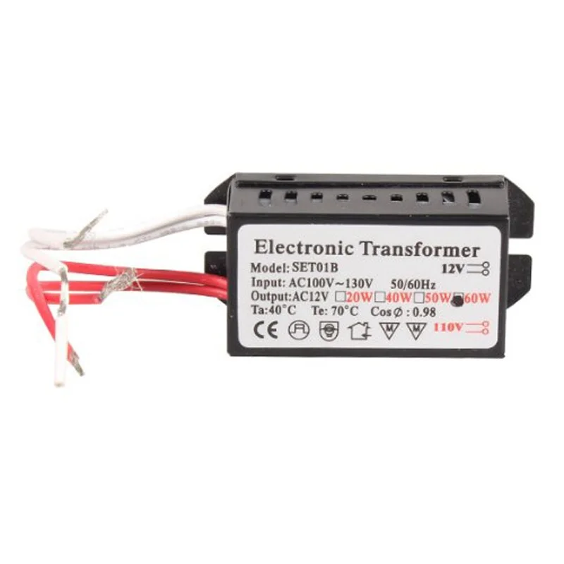 110V to 12V 60W Halogen Light Power Supply Converter Electronic Transformer Black
110V to 12V 60W Halogen Light Power Supply Converter Electronic Transformer Black