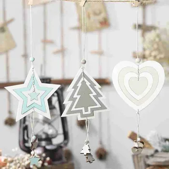 Wooden Four-layer Hollow Pendant Christmas Tree Five-pointed Star Heart Hanging Ornament Xmas Party Decoration Navidad Supplies
Wooden Four-layer Hollow Pendant Christmas Tree Five-pointed Star Heart Hanging Ornament Xmas Party Decoration Navidad Supplies