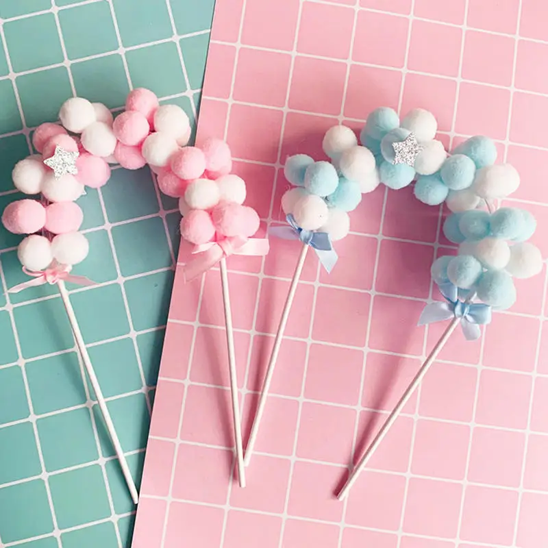 1Pcs Pink Blue Topper Soft Pompom Cloud Cake Topper Baby Shower Birthday DIY Cake Top Flags Decoration Festival Party Supplies
1Pcs Pink Blue Topper Soft Pompom Cloud Cake Topper Baby Shower Birthday DIY Cake Top Flags Decoration Festival Party Supplies