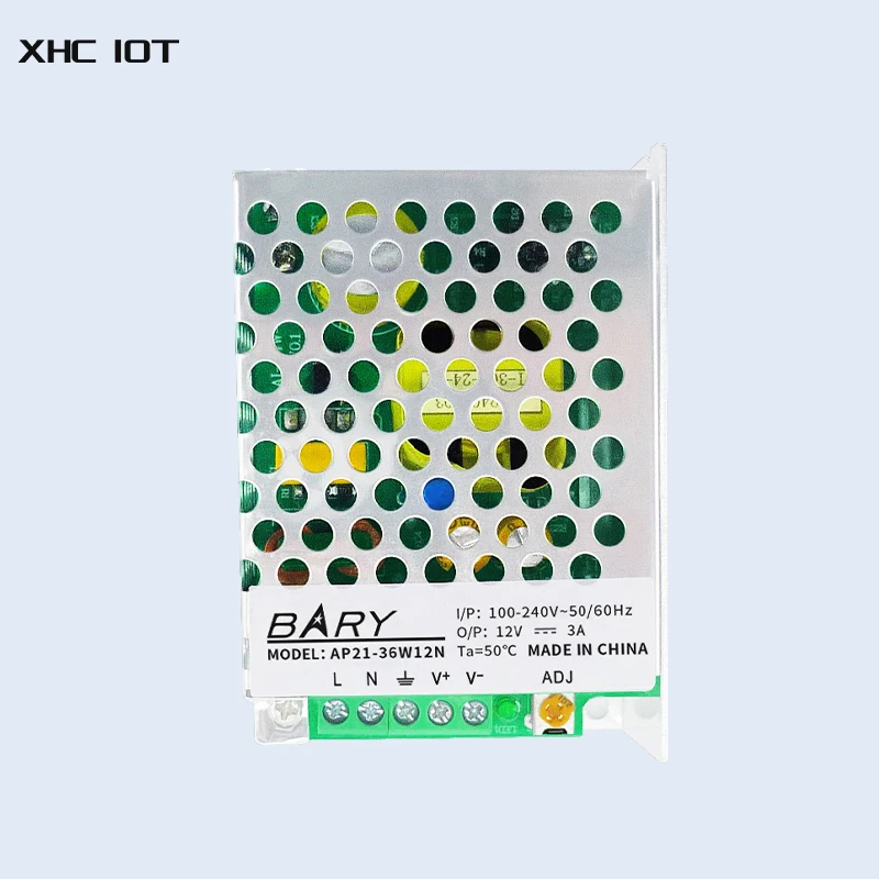 36W Output Power AC-DC Switching Power Supply Module 100-250VAC To DC12V 3000mA XHCIOT AP21-36W12N White Aluminum Alloy Shell
36W Output Power AC-DC Switching Power Supply Module 100-250VAC To DC12V 3000mA XHCIOT AP21-36W12N White Aluminum Alloy Shell
