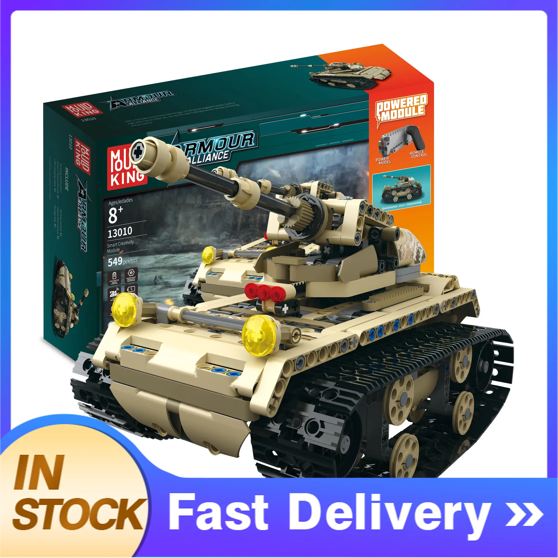 Mould King Technic Series MOC 13010 552pcs Armored Union Light Tracked Tank Building Blocks brick kids toys Gifts
Mould King Technic Series MOC 13010 552pcs Armored Union Light Tracked Tank Building Blocks brick kids toys Gifts