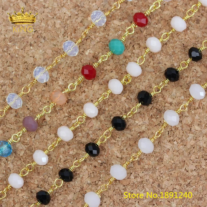 5M/lot Crystal Glass Chain Crafts Necklace Findings,4x6mm Faceted Rondelle Glass Bead for Jewelry Glasses Chain Choker Charms
5M/lot Crystal Glass Chain Crafts Necklace Findings,4x6mm Faceted Rondelle Glass Bead for Jewelry Glasses Chain Choker Charms