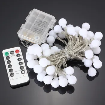 Remote Timer Waterproof 5M 50 LED Outdoor Globe String Lights 8 Modes Battery Operated Frosted White Ball Christmas Fairy Light
Remote Timer Waterproof 5M 50 LED Outdoor Globe String Lights 8 Modes Battery Operated Frosted White Ball Christmas Fairy Light