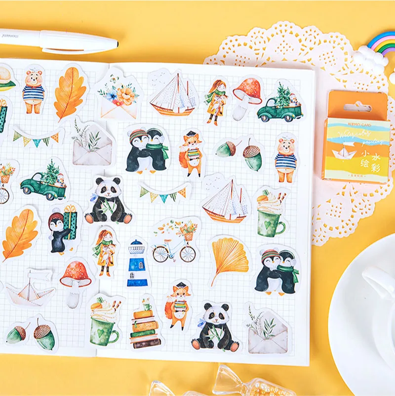 46pieces/box Watercolor Painting Sticker Summer Animal Life Japanese Hand Curtain Sticker Diy Decoration Seal Sticker Stationery
46pieces/box Watercolor Painting Sticker Summer Animal Life Japanese Hand Curtain Sticker Diy Decoration Seal Sticker Stationery