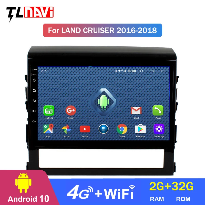 4G LTE 2G RAM 9 дюймов android 10 Автомобильный мультимедийный GPS навигатор для 1toyota land cruiser