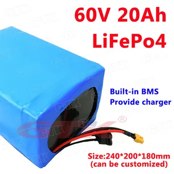 60V 20Ah lithium battery 20S 3.7V LiFePo4 battery with BMS for 1500w electric scooter motor bicycle ebike+ 73v 3A charger
60V 20Ah lithium battery 20S 3.7V LiFePo4 battery with BMS for 1500w electric scooter motor bicycle ebike+ 73v 3A charger