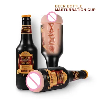 

Sex Beer Bottle Male Masturbators Real Vagina Pussy Masturbation Cup Penis Orgasm Stimulation Vaginal Erotic Sex Toys For Man