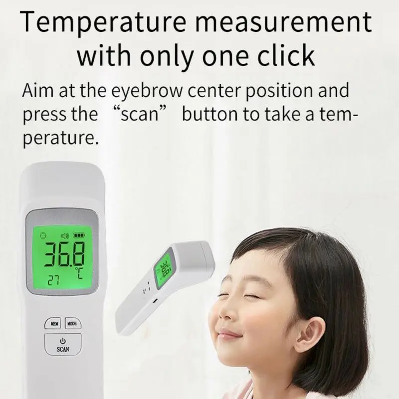 Digital LCD Thermometer Infrared Forehead Non-touch Thermometer For Baby Kids Adults Temperature Gun For Hygiene Area Grade
Digital LCD Thermometer Infrared Forehead Non-touch Thermometer For Baby Kids Adults Temperature Gun For Hygiene Area Grade
